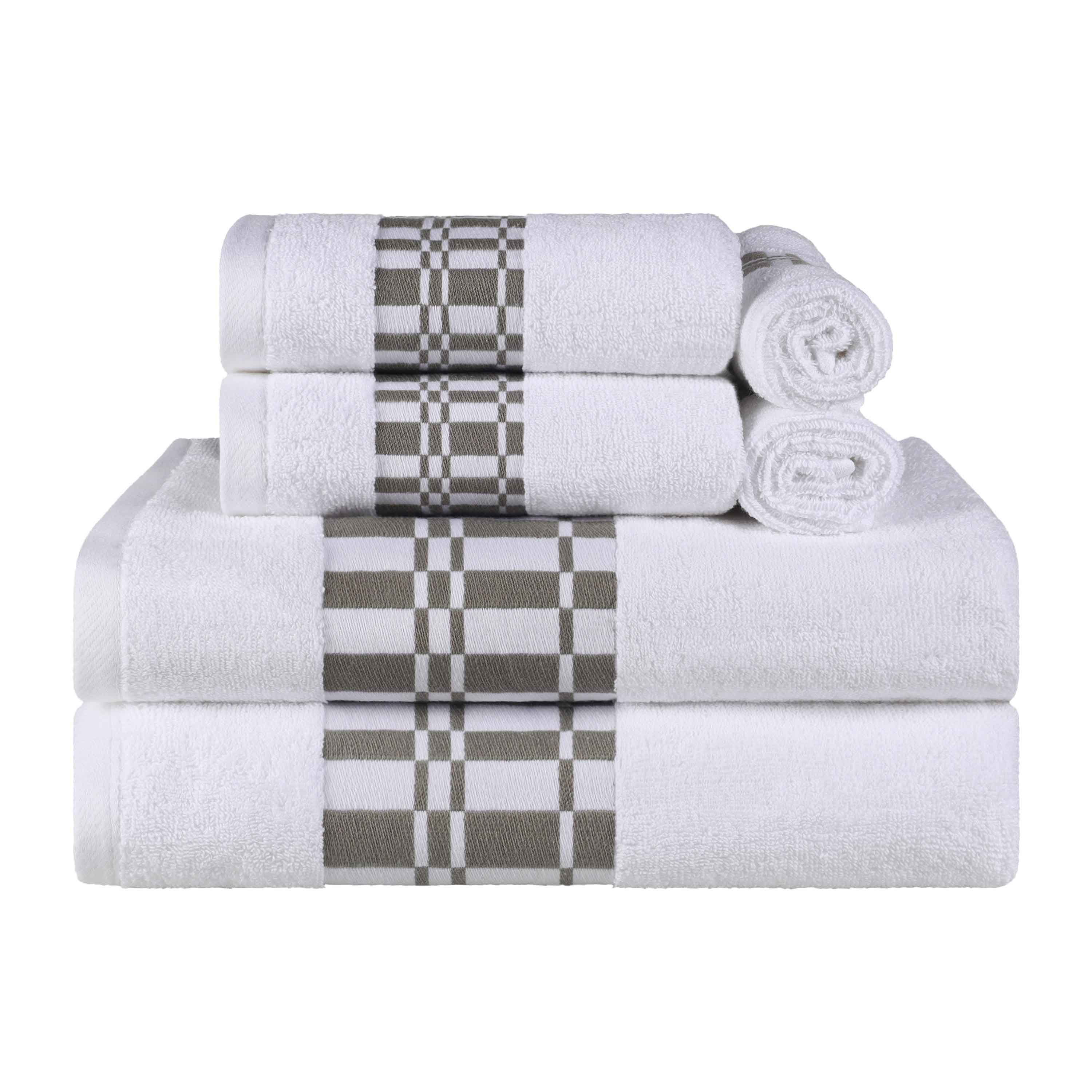 Larissa Cotton Geometric Border 6 Piece Assorted Towel Set - Towel Set by Superior