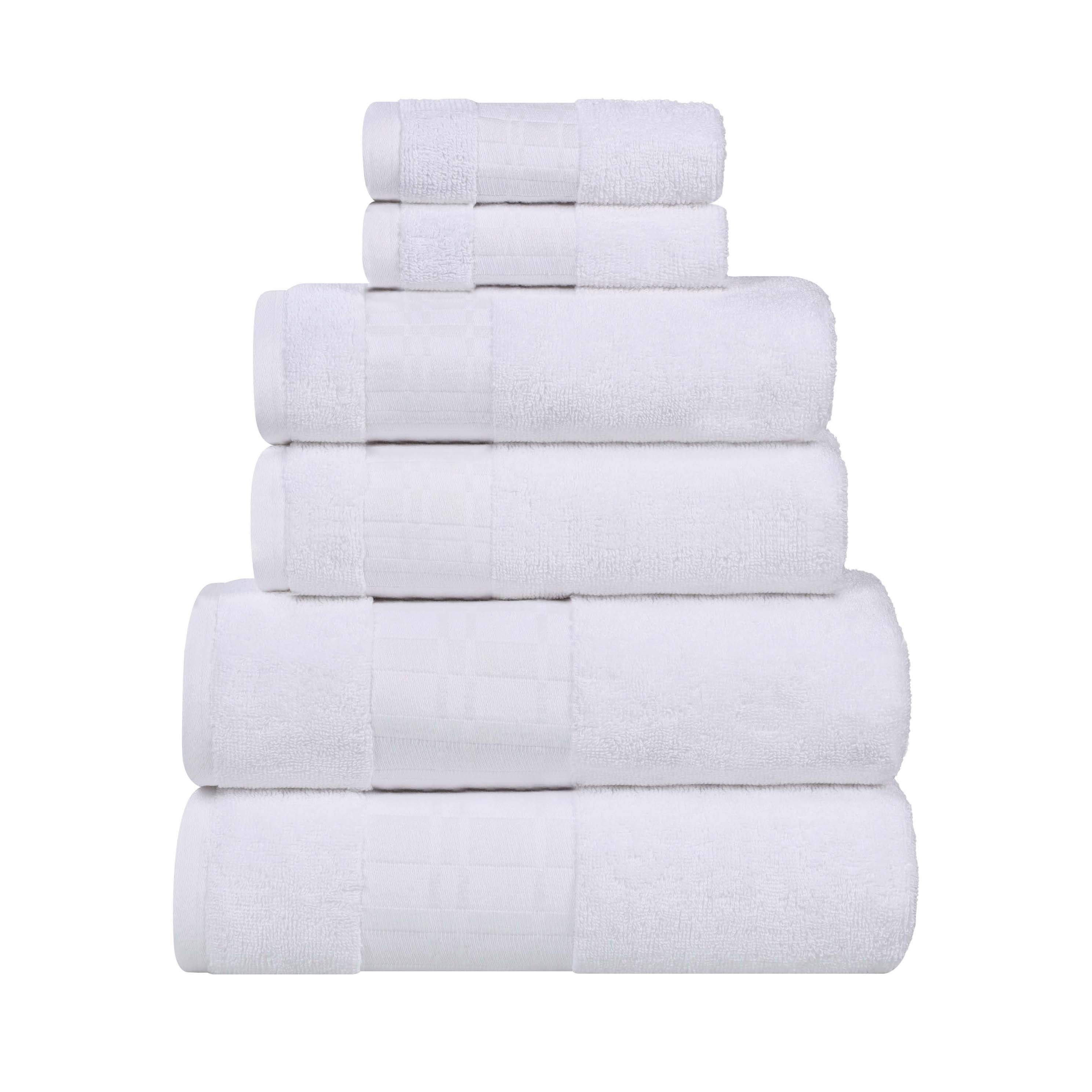 Larissa Cotton Geometric Border 6 Piece Assorted Towel Set - Towel Set by Superior