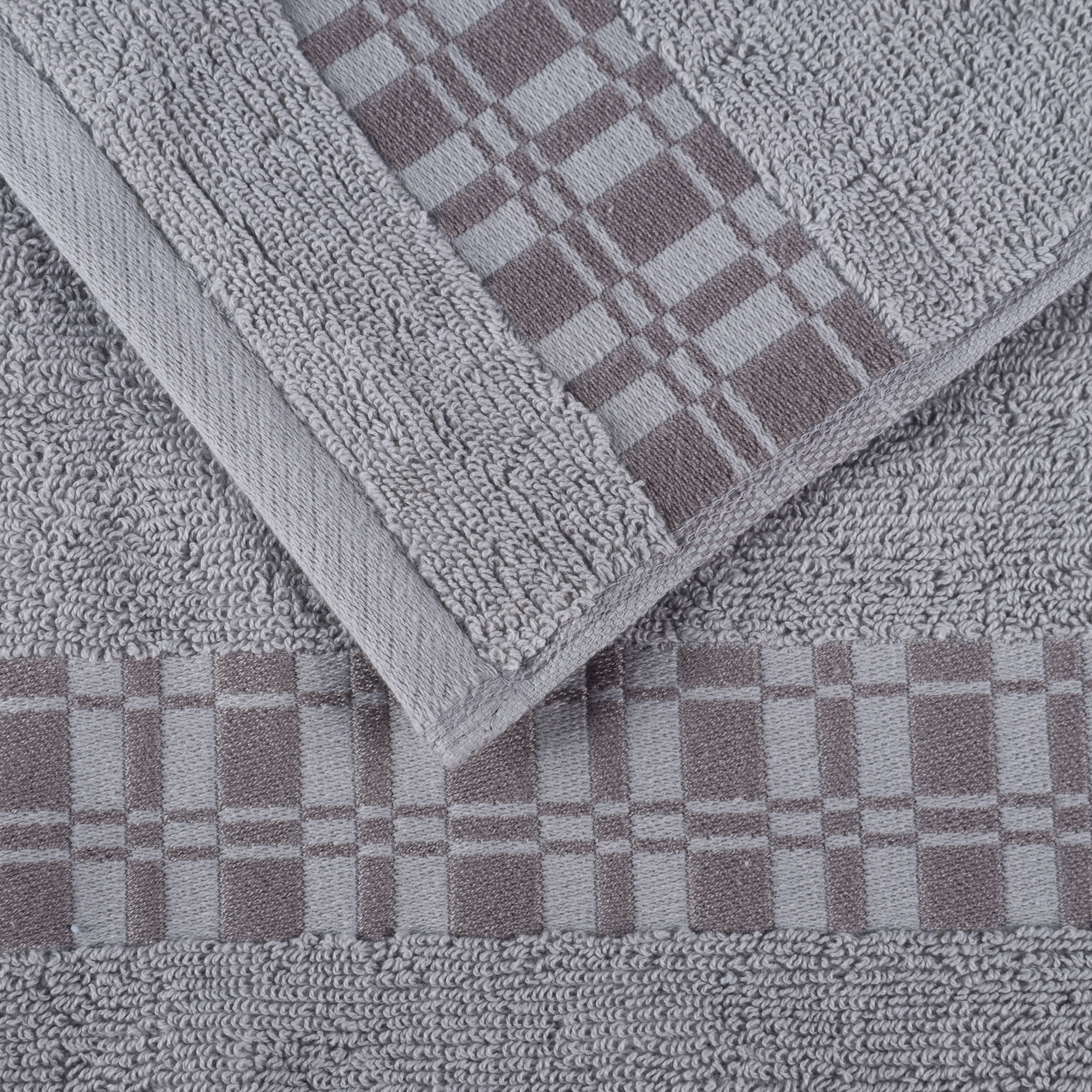 Larissa Cotton Geometric Border 8 Piece Assorted Towel Set - Towel Set by Superior