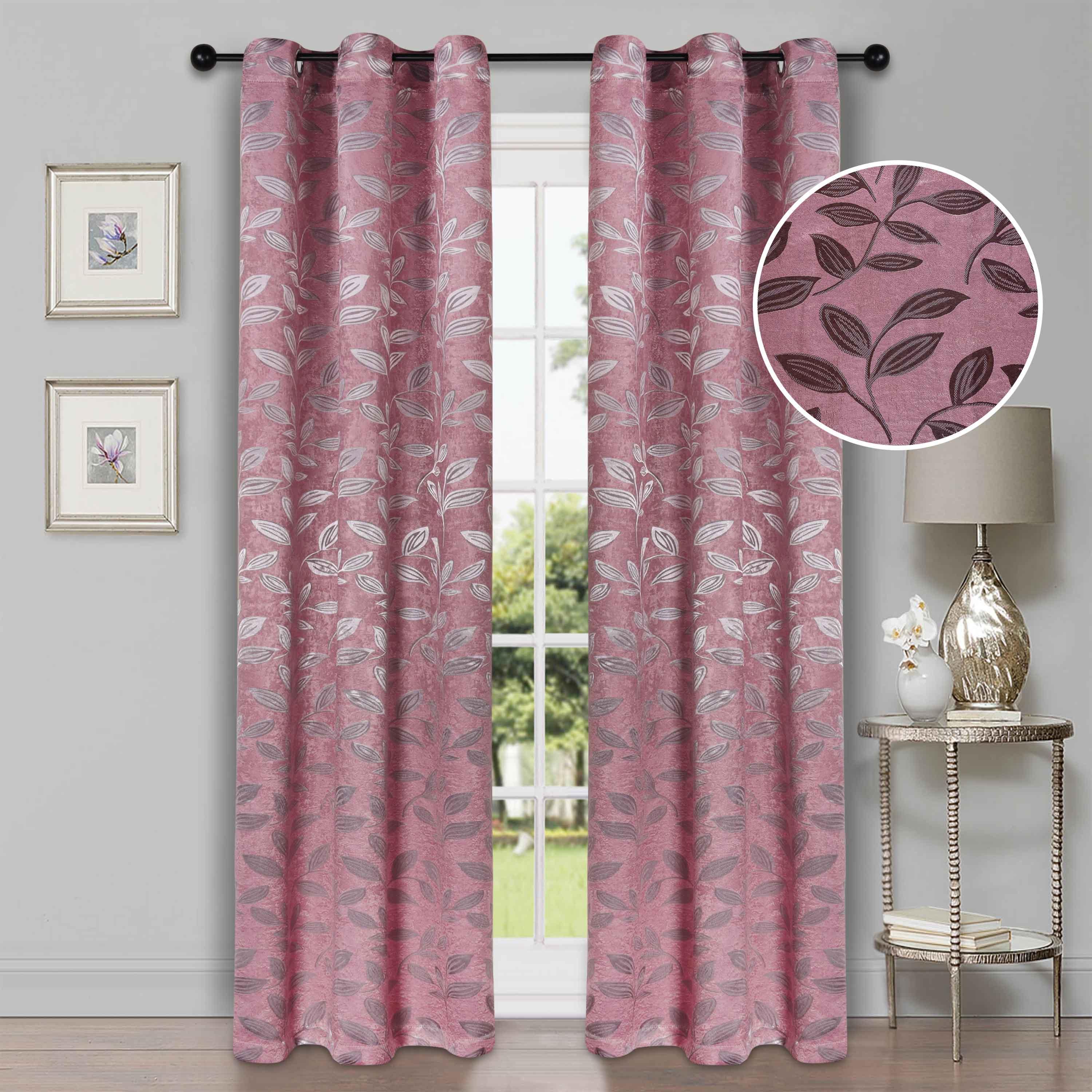 Leaves Machine Washable Room Darkening Blackout Curtains, Set of 2 - Blackout Curtains by Superior Brand