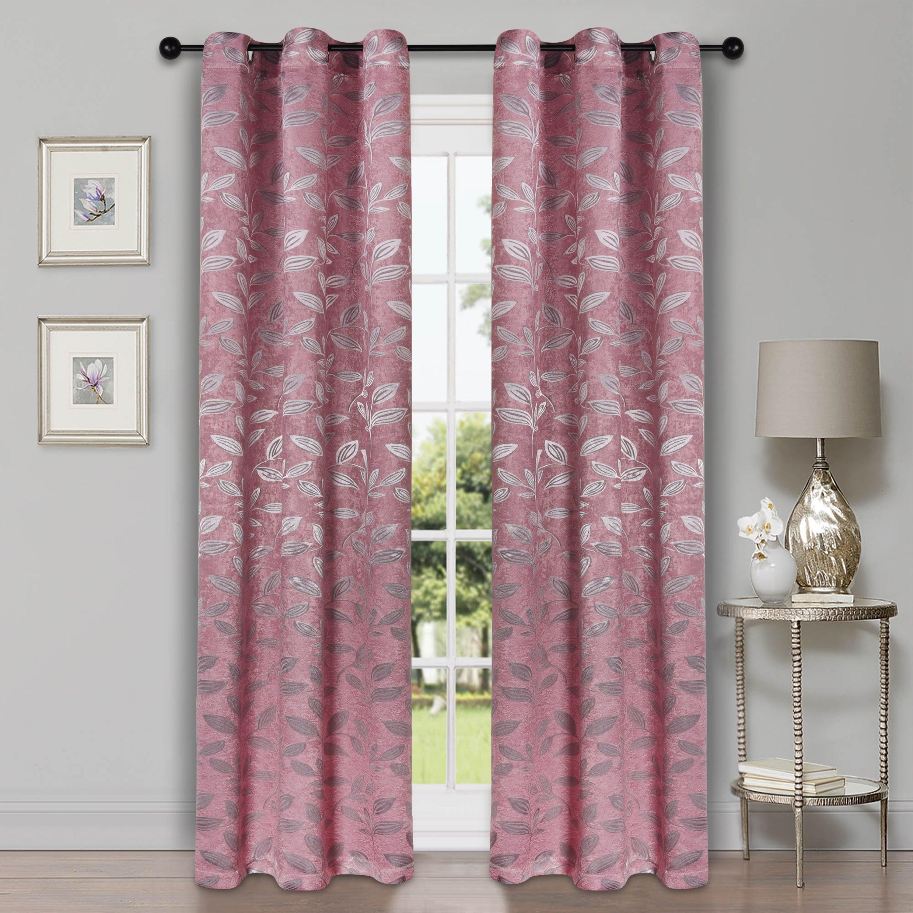 Leaves Machine Washable Room Darkening Blackout Curtains, Set of 2 - Blackout Curtains by Superior Brand