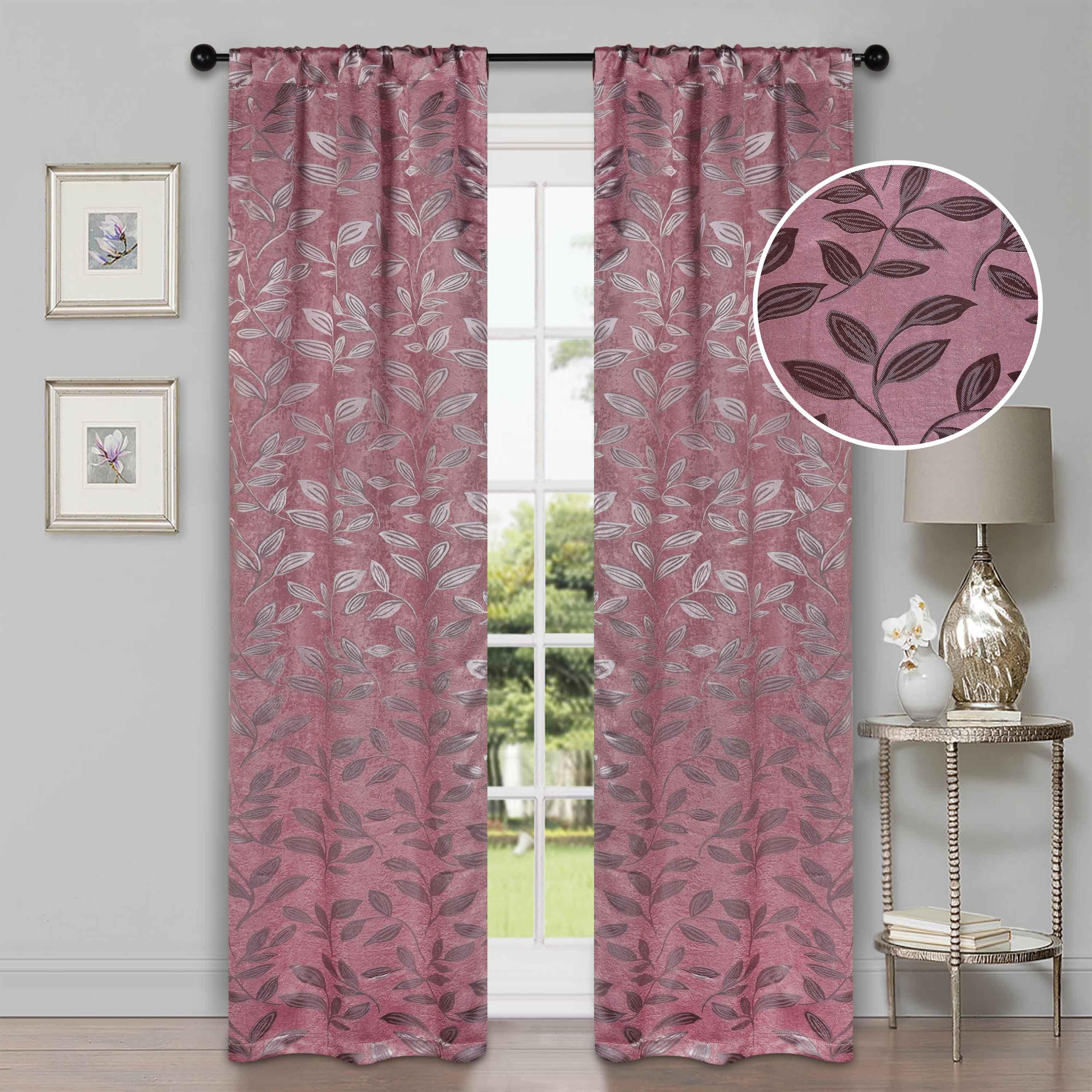Leaves Machine Washable Room Darkening Blackout Curtains, Set of 2 - Blackout Curtains by Superior Brand