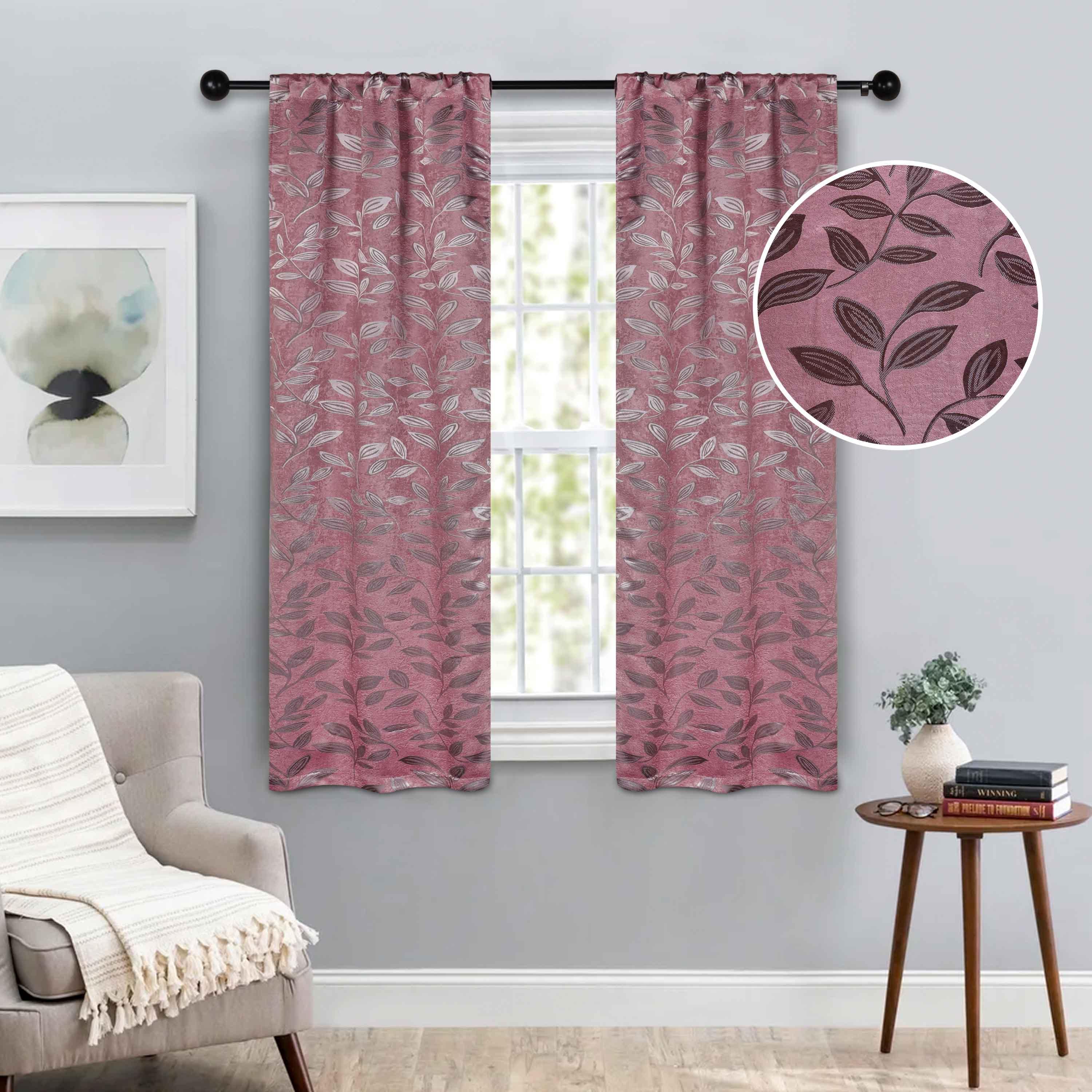 Leaves Machine Washable Room Darkening Blackout Curtains, Set of 2 - Blackout Curtains by Superior Brand