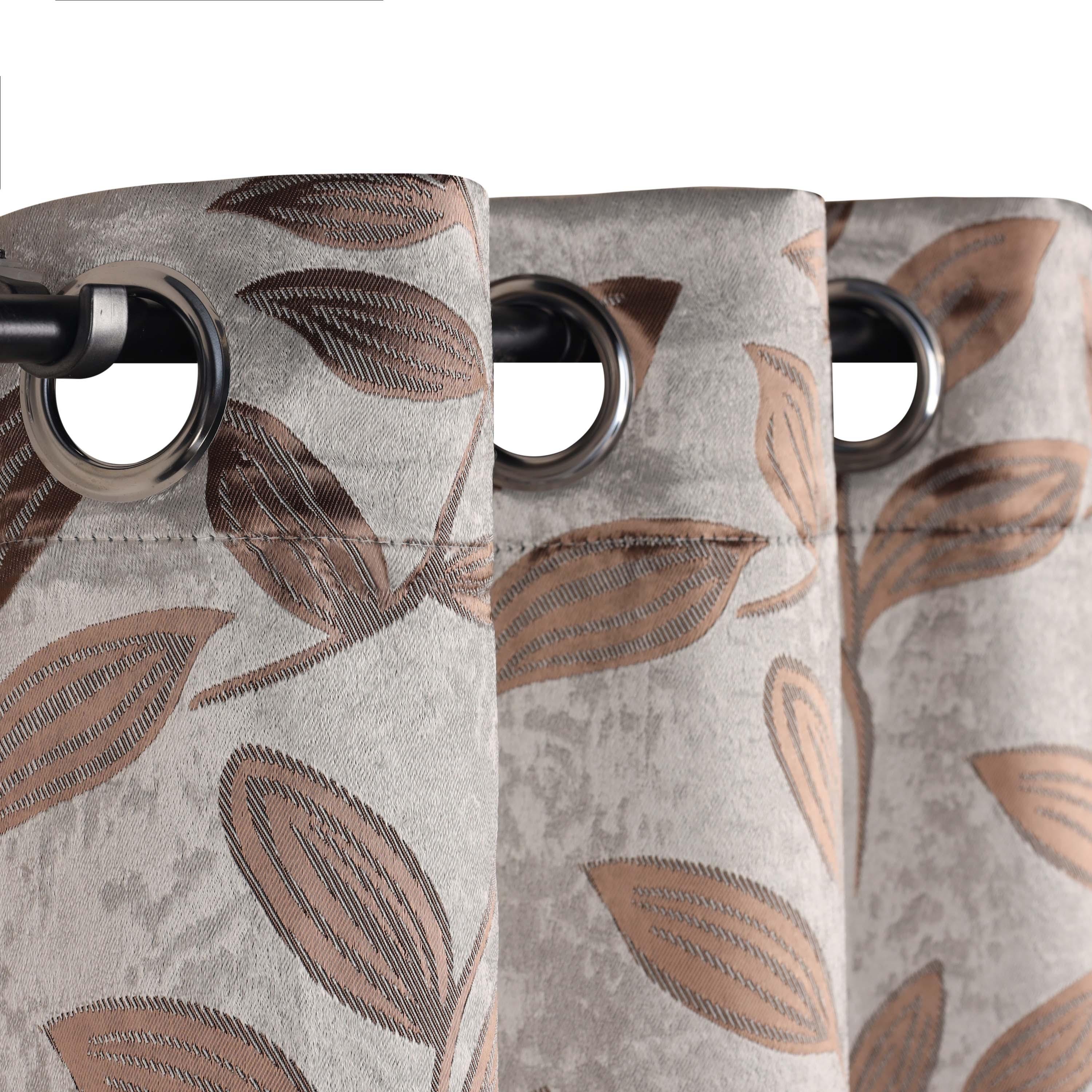 Leaves Machine Washable Room Darkening Blackout Curtains, Set of 2 - by Superior