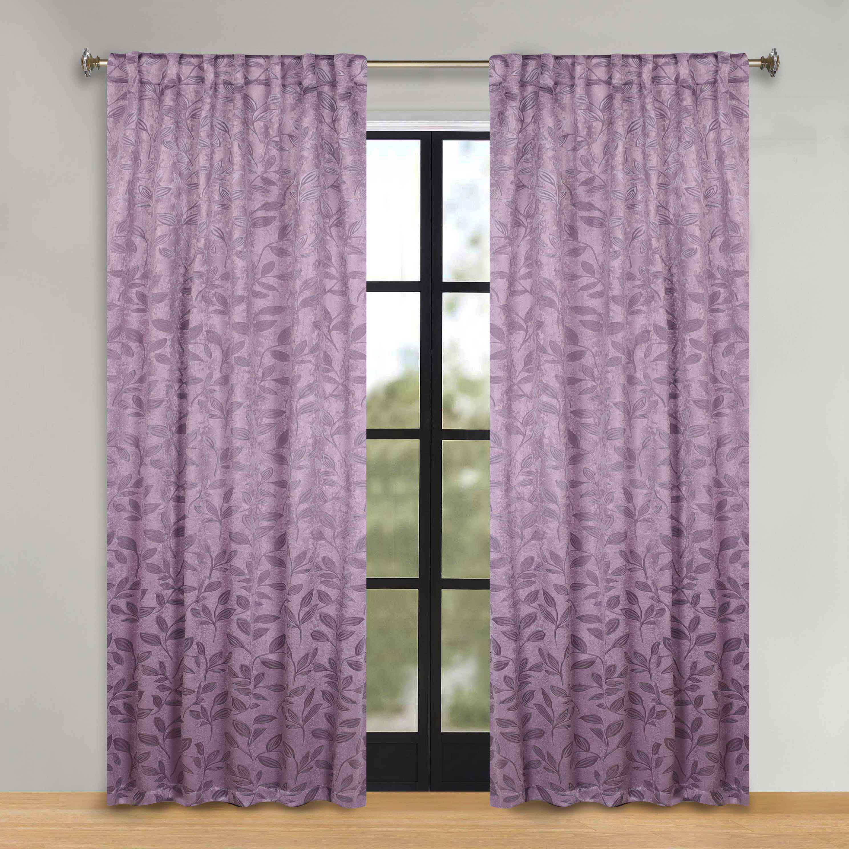 Leaves Room Darkening Back Tabs Blackout Curtain Panels, Set of 2 - Blackout Curtains by Superior