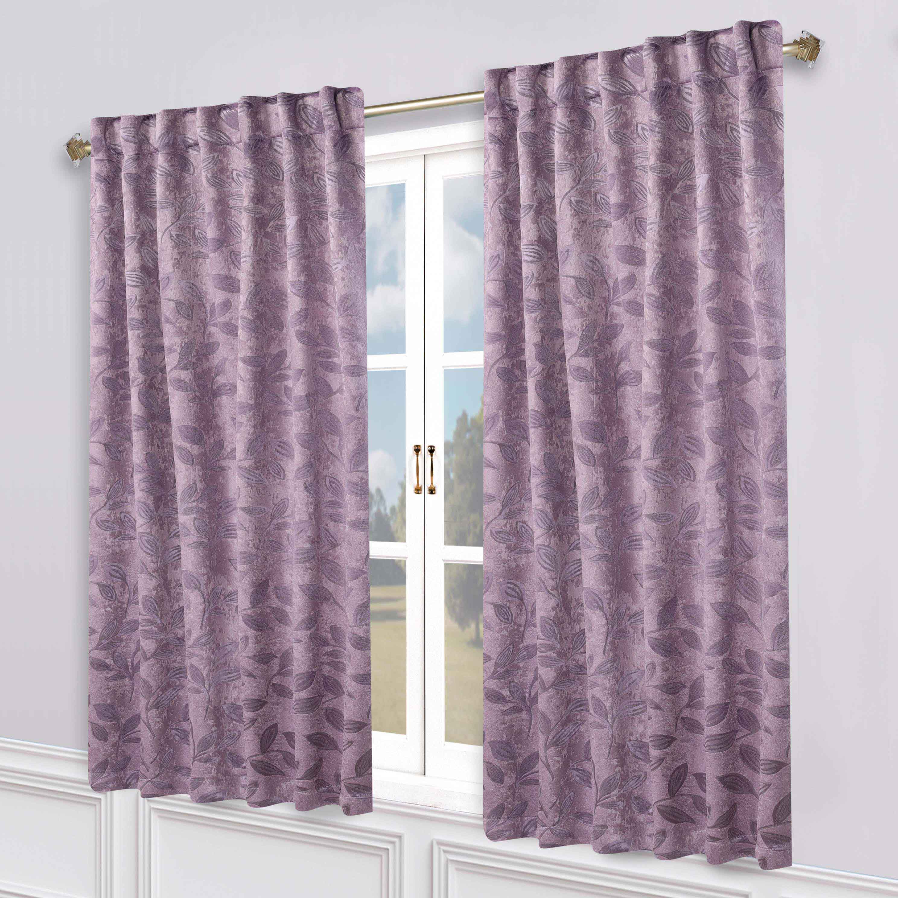 Leaves Room Darkening Back Tabs Blackout Curtain Panels, Set of 2 - Blackout Curtains by Superior
