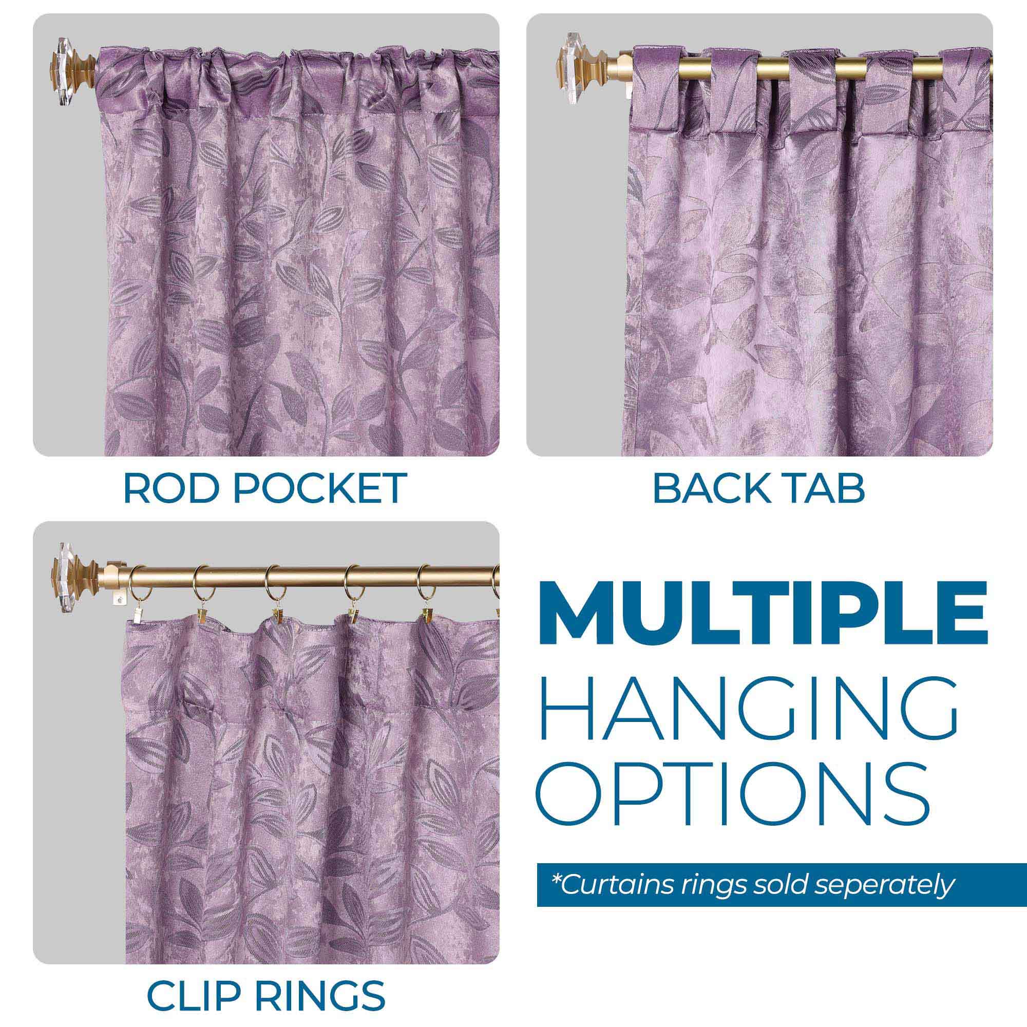 Leaves Room Darkening Back Tabs Blackout Curtain Panels, Set of 2 - Blackout Curtains by Superior