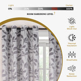 Leaves Room Darkening Blackout Curtain Panel Sets 4 Pieces - Blackout Curtains by Superior