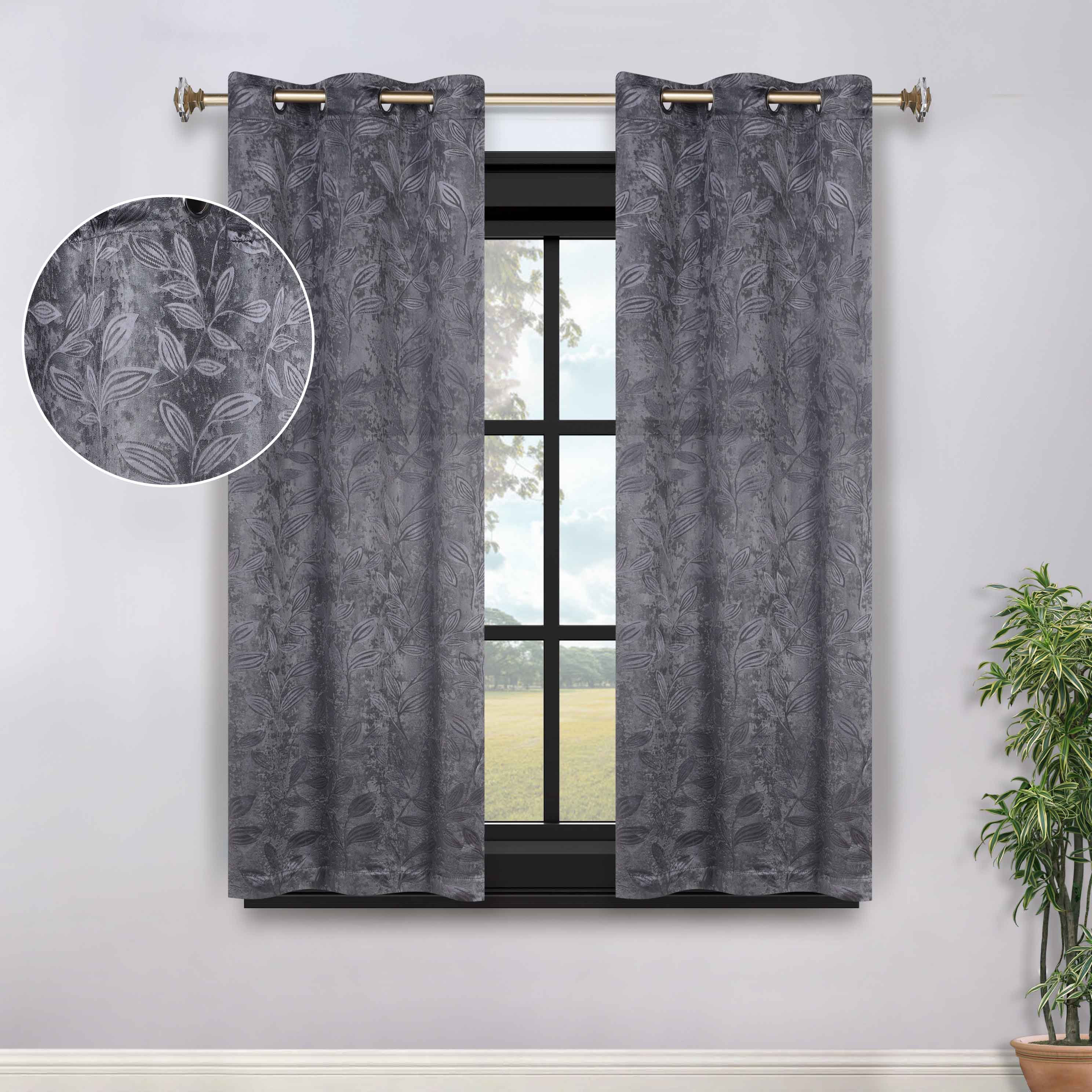 Leaves Room Darkening Grommet Blackout Curtain Panels, Set of 2 - Blackout Curtains by Superior Brand