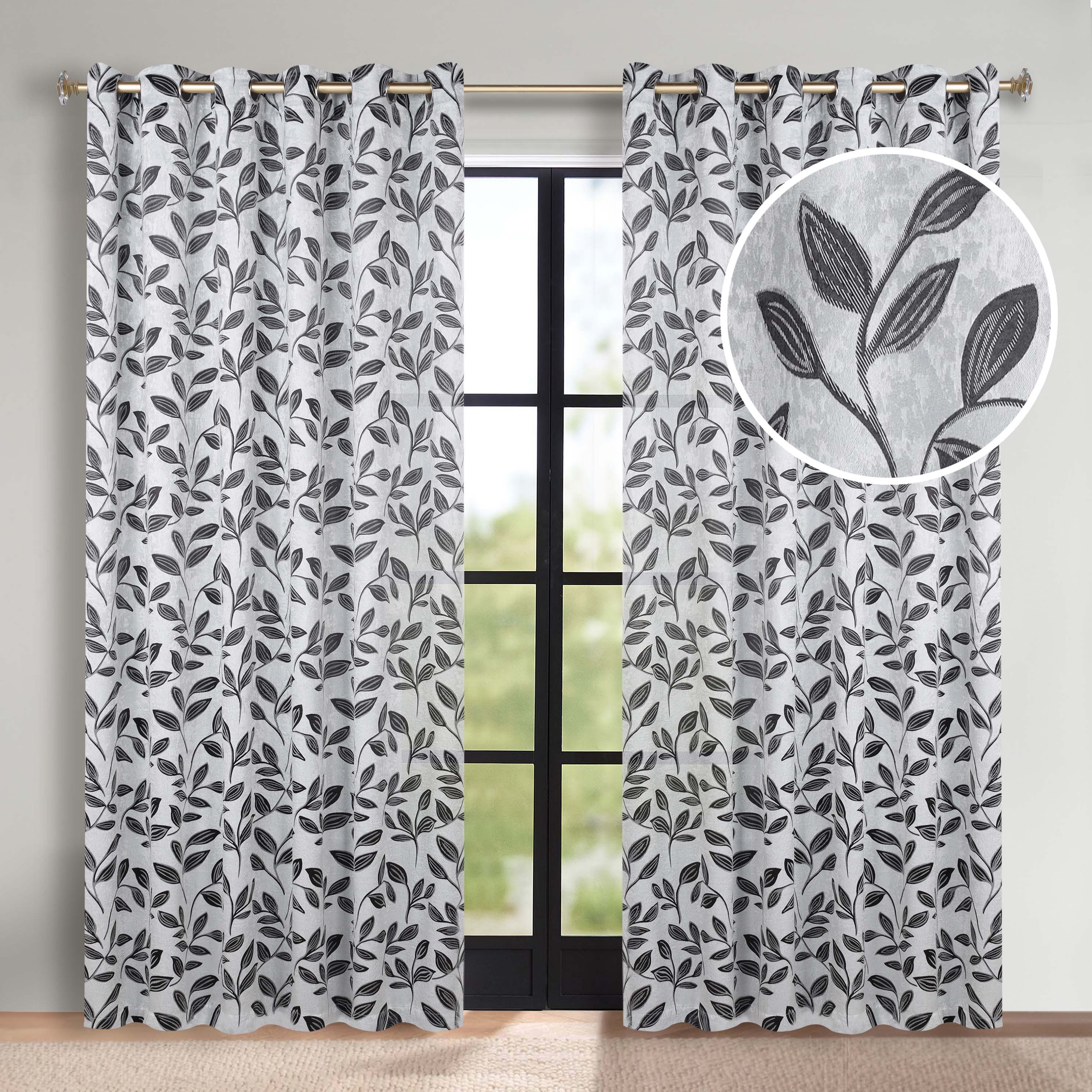 Leaves Room Darkening Grommet Blackout Curtain Panels, Set of 2 - Blackout Curtains by Superior Brand