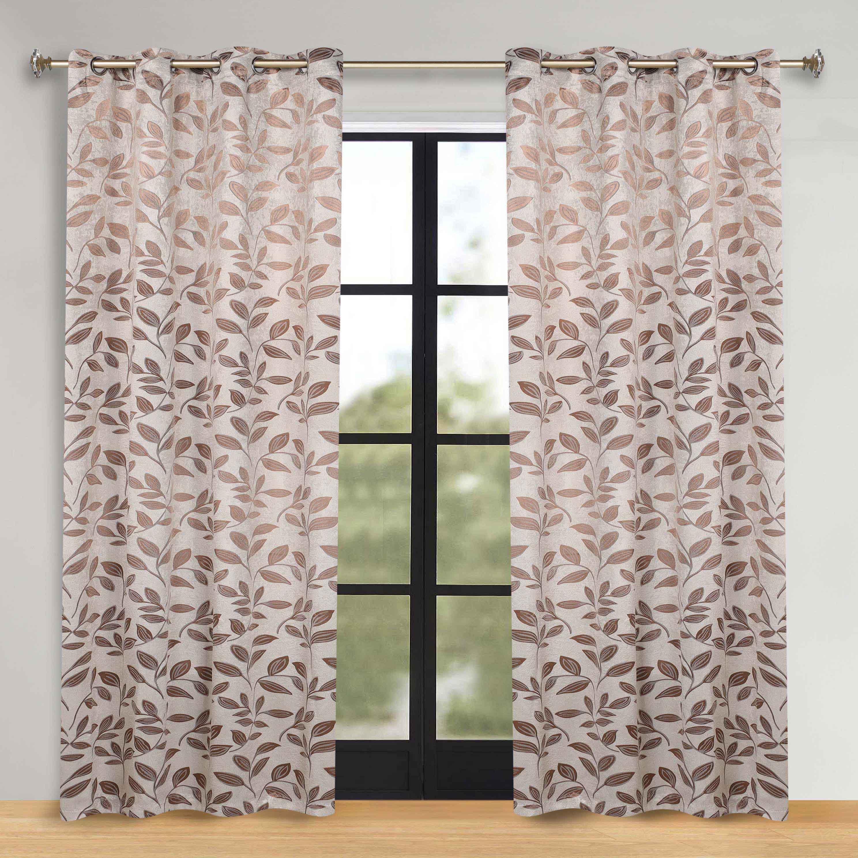 Leaves Room Darkening Washable Blackout Curtain Panels, Set of 2 - Blackout Curtains by Superior