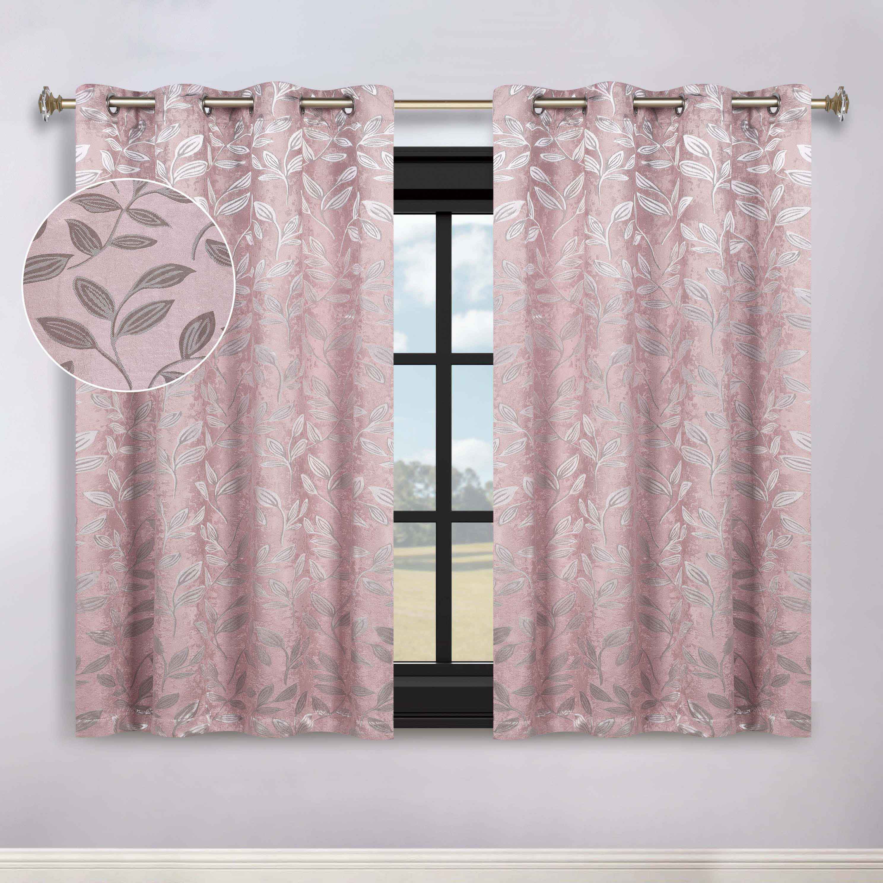 Leaves Room Darkening Washable Blackout Curtain Panels, Set of 2 - Blackout Curtains by Superior