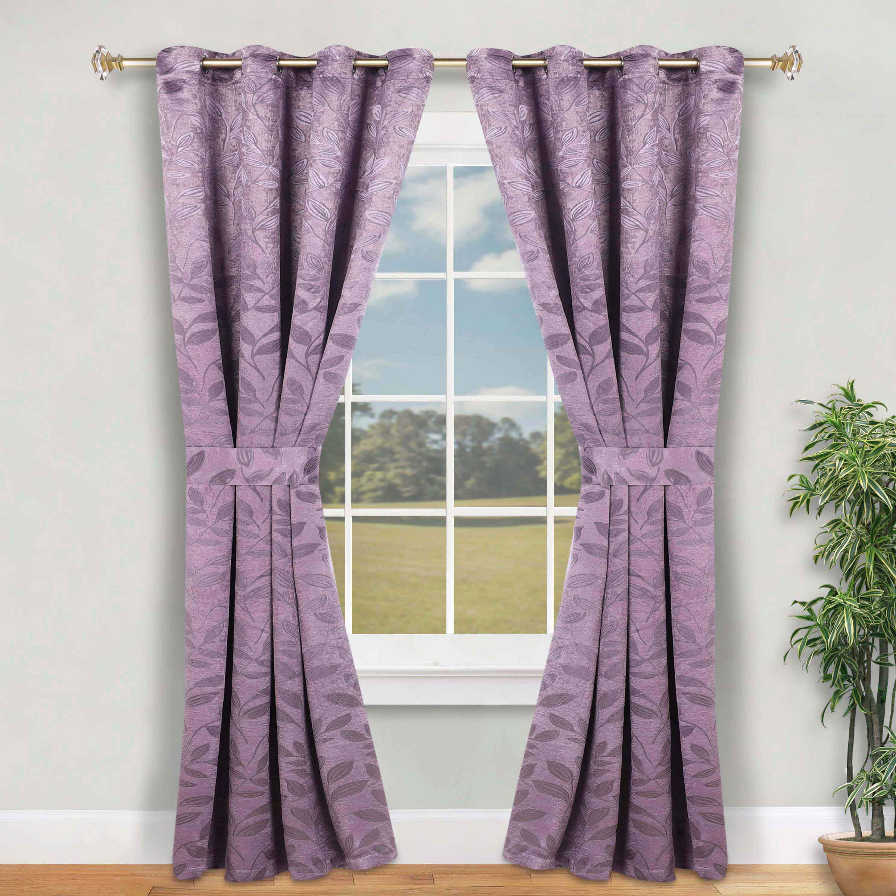 Leaves Room Darkening Washable Blackout Curtain Panels, Set of 2 - Blackout Curtains by Superior
