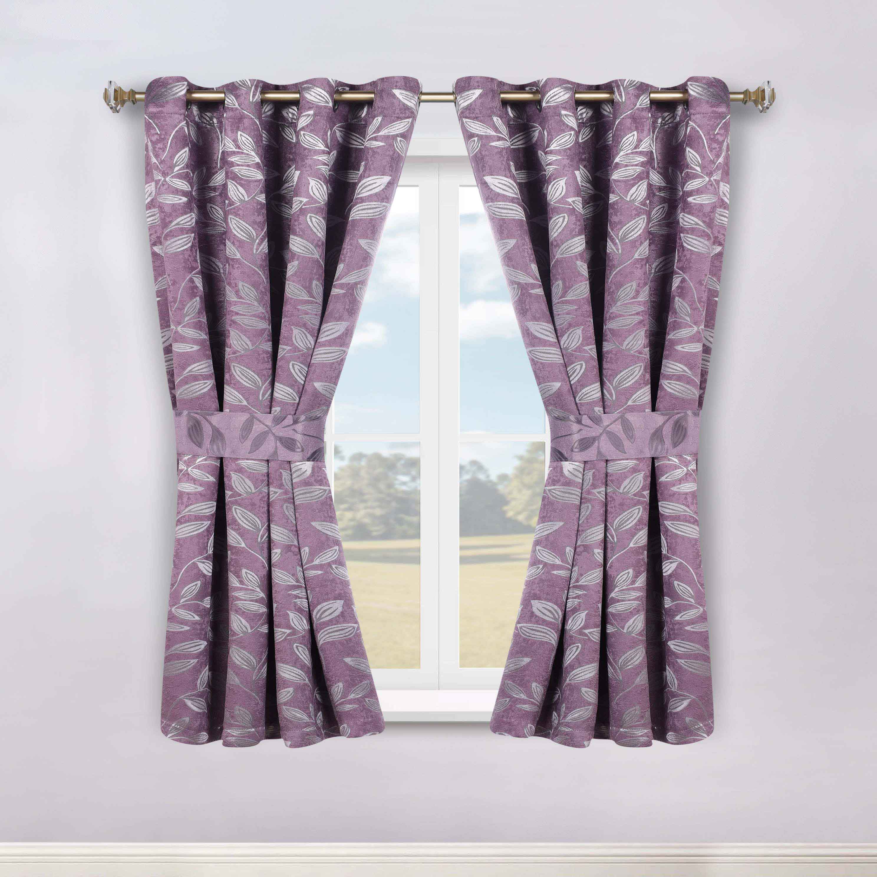 Leaves Room Darkening Washable Blackout Curtain Panels, Set of 2 - Blackout Curtains by Superior