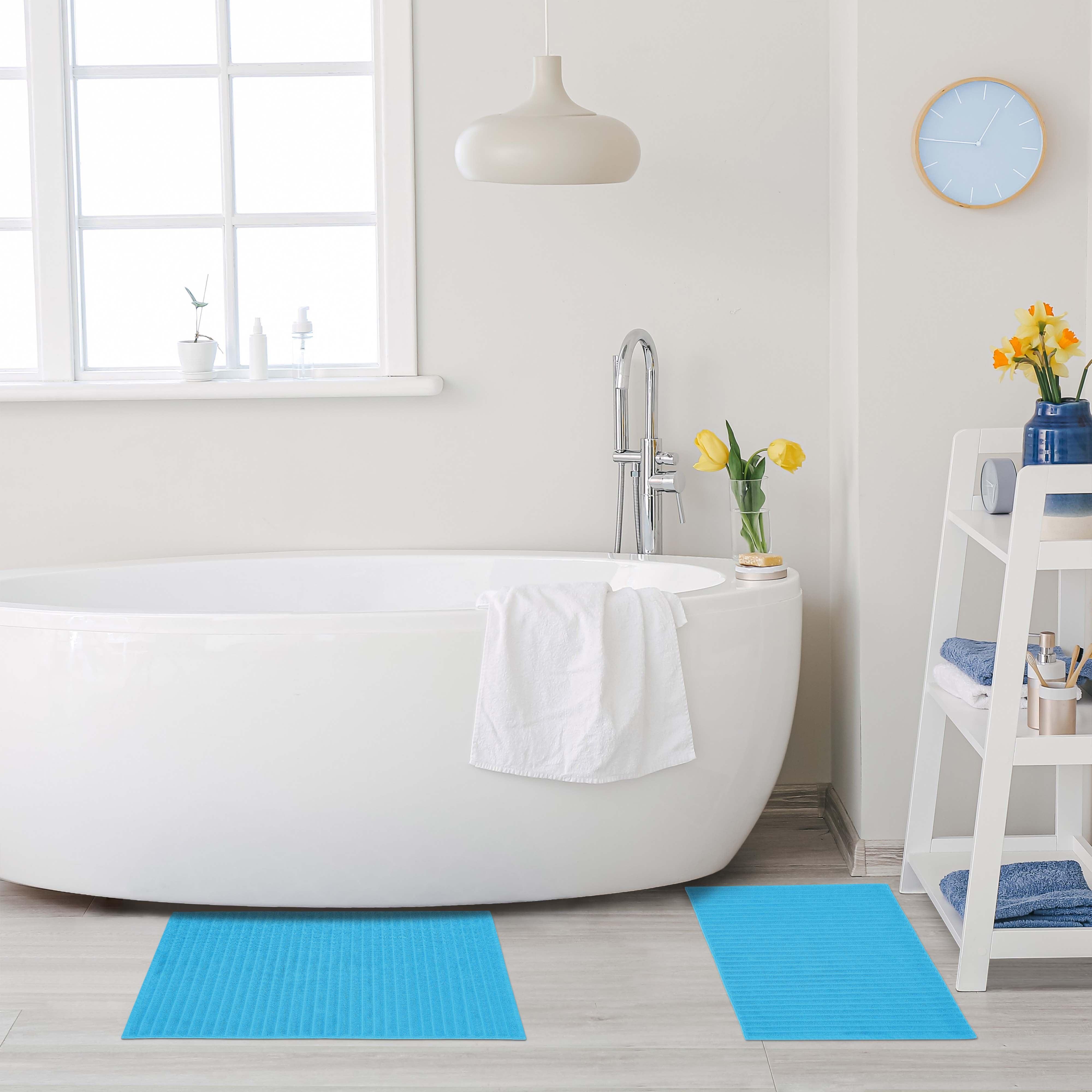 Eco-Friendly Cotton Textured Stripes Bath Mat Set of 2 - Bath Mats by Superior Brand
