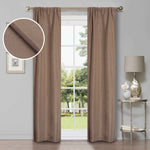 Linen Pattern Washable Room Darkening Blackout Curtains Set 26" - 8 Pieces - Blackout Curtains by Superior