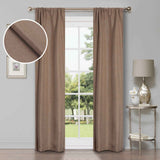 Linen Pattern Washable Room Darkening Blackout Curtains Set 26" - 8 Pieces - Blackout Curtains by Superior