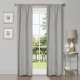 Linen Pattern Washable Room Darkening Blackout Curtains Set 26" - 8 Pieces - Blackout Curtains by Superior