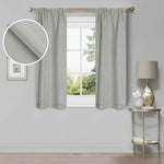 Linen Pattern Washable Room Darkening Blackout Curtains Set 26" - 8 Pieces - Blackout Curtains by Superior