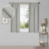 Linen Pattern Washable Room Darkening Blackout Curtains Set 26" - 8 Pieces - Blackout Curtains by Superior