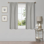 Linen Pattern Washable Room Darkening Blackout Curtains Set 26" - 8 Pieces - Blackout Curtains by Superior