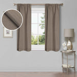 Linen Pattern Washable Room Darkening Blackout Curtains Set 26" - 8 Pieces - Blackout Curtains by Superior