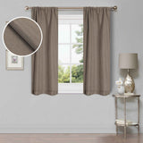 Linen Pattern Washable Room Darkening Blackout Curtains Set 26" - 8 Pieces - Blackout Curtains by Superior