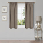 Linen Pattern Washable Room Darkening Blackout Curtains Set 26" - 8 Pieces - Blackout Curtains by Superior