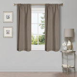 Linen Pattern Washable Room Darkening Blackout Curtains Set 26" - 8 Pieces - Blackout Curtains by Superior
