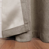 Linen Pattern Washable Room Darkening Blackout Curtains Set 26" - 8 Pieces - Blackout Curtains by Superior