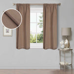 Linen Pattern Washable Room Darkening Blackout Curtains Set 26" - 8 Pieces - Blackout Curtains by Superior