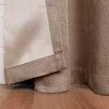 Linen Pattern Washable Room Darkening Blackout Curtains Set 26" - 8 Pieces - Blackout Curtains by Superior