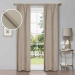 Linen Pattern Washable Room Darkening Blackout Curtains Set 26" - 8 Pieces - Blackout Curtains by Superior