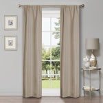Linen Pattern Washable Room Darkening Blackout Curtains Set 26" - 8 Pieces - Blackout Curtains by Superior