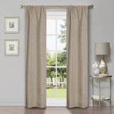 Linen Pattern Washable Room Darkening Blackout Curtains Set 26" - 8 Pieces - Blackout Curtains by Superior