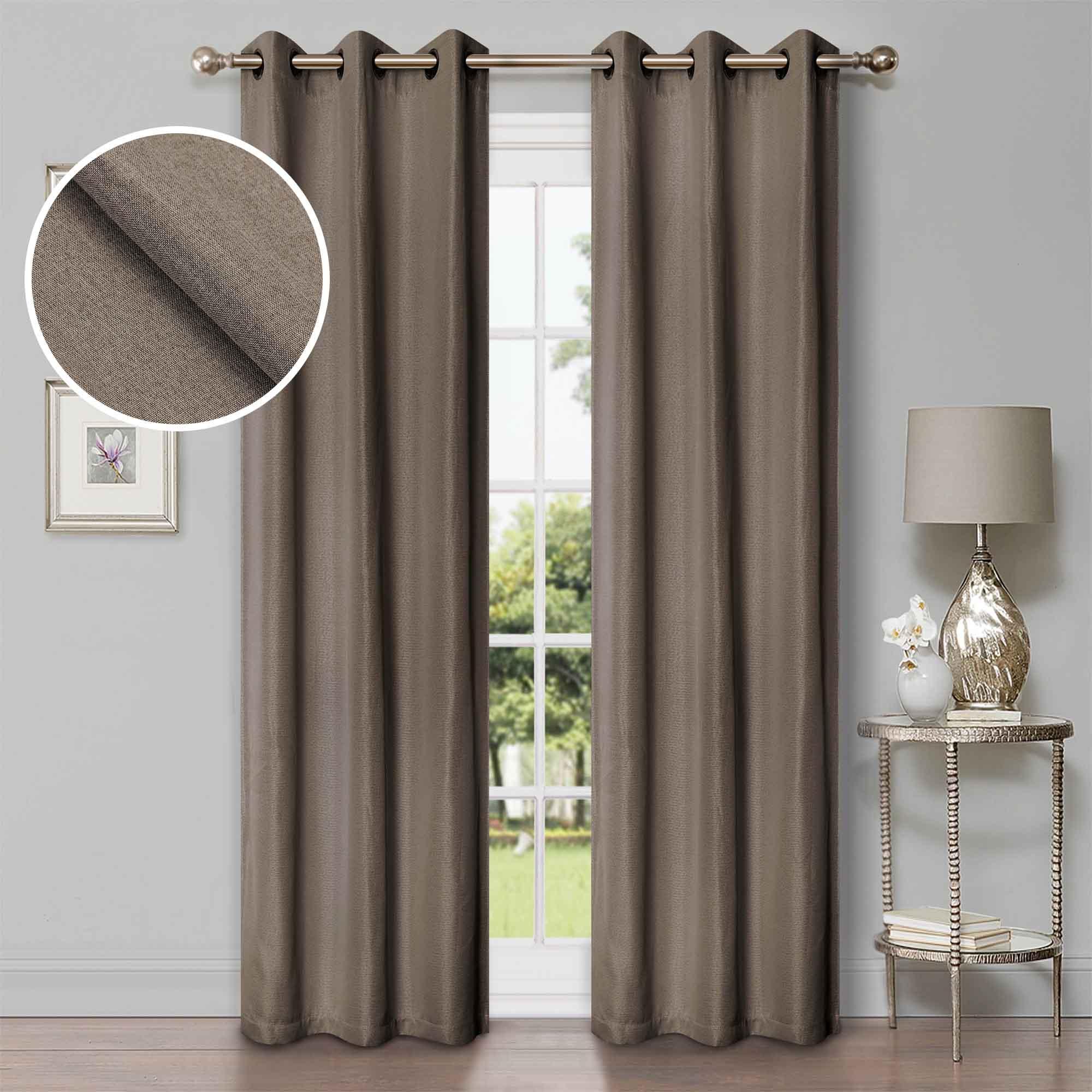 Linen Pattern Washable Room Darkening Blackout Curtain Set 52" - 4 Pieces - Blackout Curtains by Superior