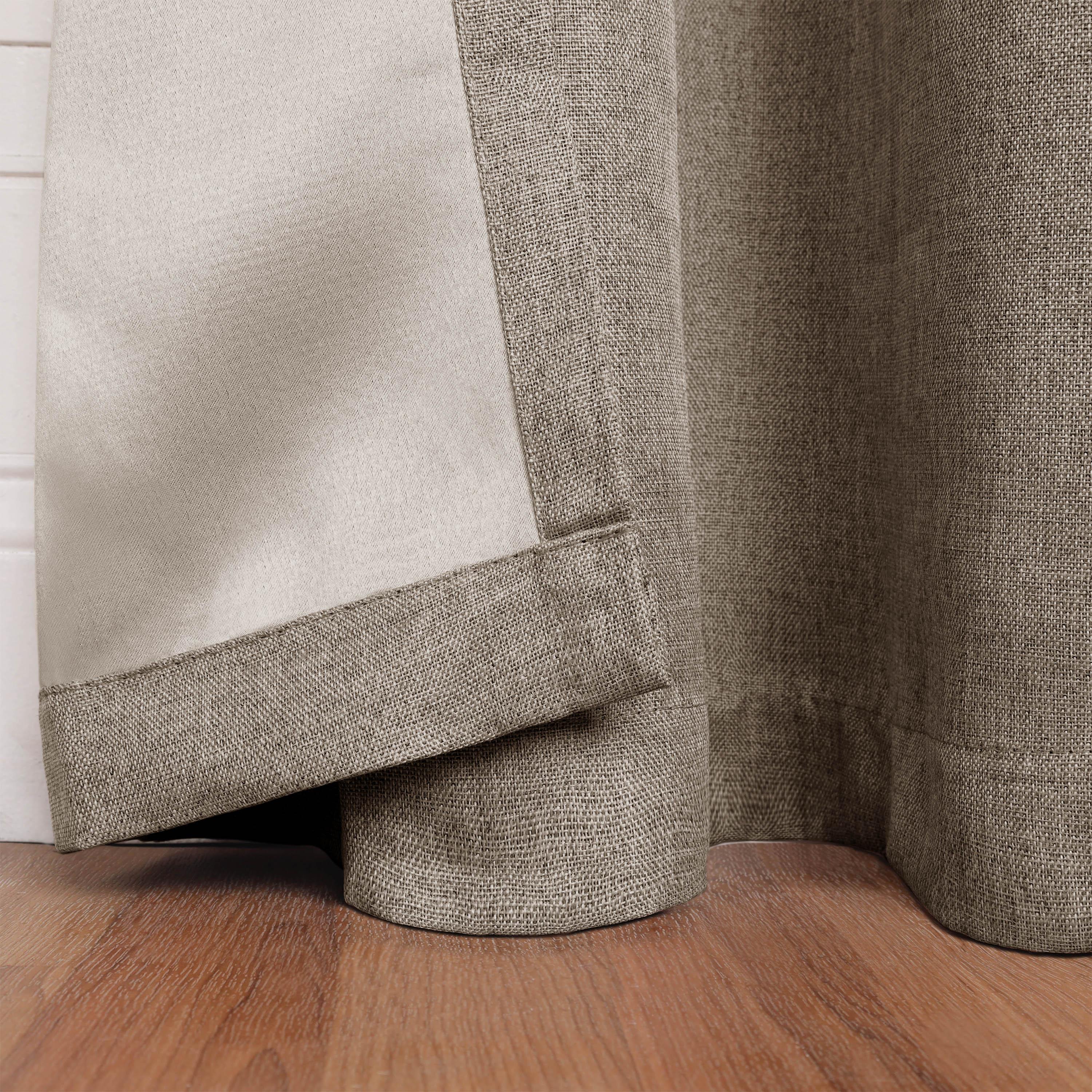Linen Pattern Washable Room Darkening Blackout Curtain Set 42" - 8 Pieces - Blackout Curtains by Superior