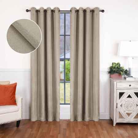 Linen Pattern Washable Room Darkening Blackout Curtain Set 52" - 4 Pieces - Blackout Curtains by Superior