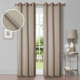 Linen Pattern Washable Room Darkening Blackout Curtain Set 42" - 8 Pieces - Blackout Curtains by Superior