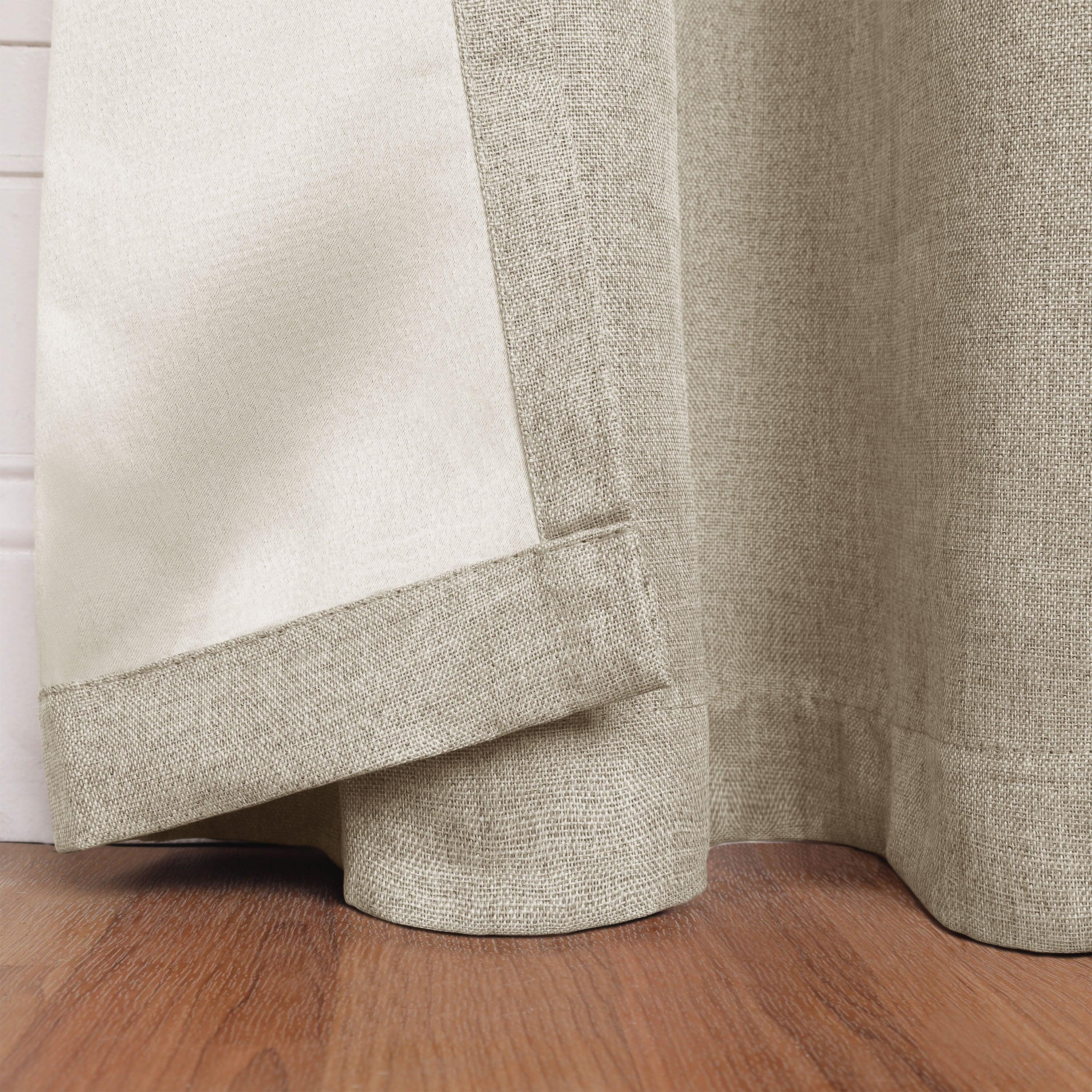 Linen Pattern Washable Room Darkening Blackout Curtain Set 42" - 8 Pieces - Blackout Curtains by Superior