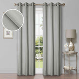 Linen Pattern Washable Room Darkening Blackout Curtain Set 42" - 8 Pieces - Blackout Curtains by Superior