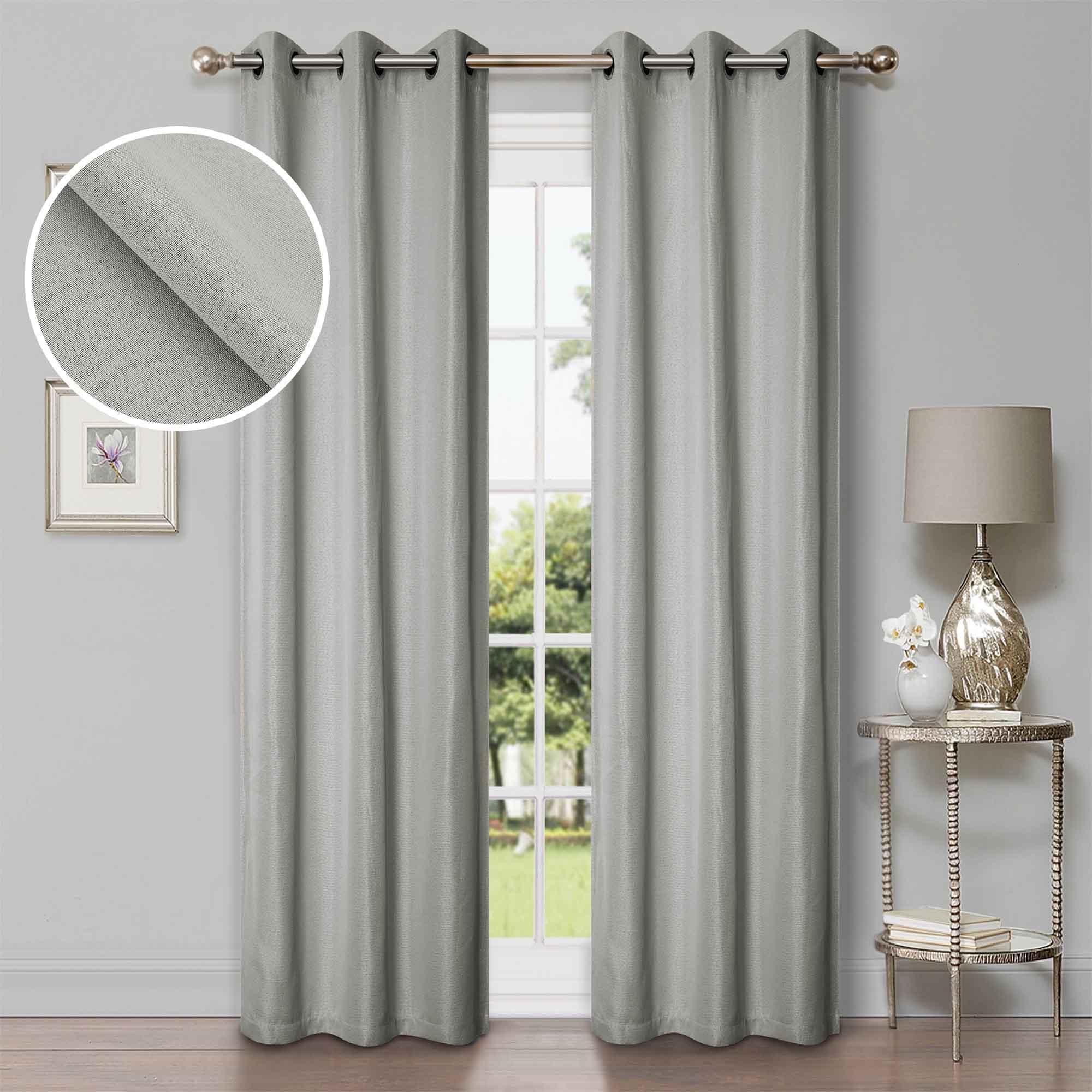Linen Pattern Washable Room Darkening Blackout Curtain Set 42" - 8 Pieces - Blackout Curtains by Superior