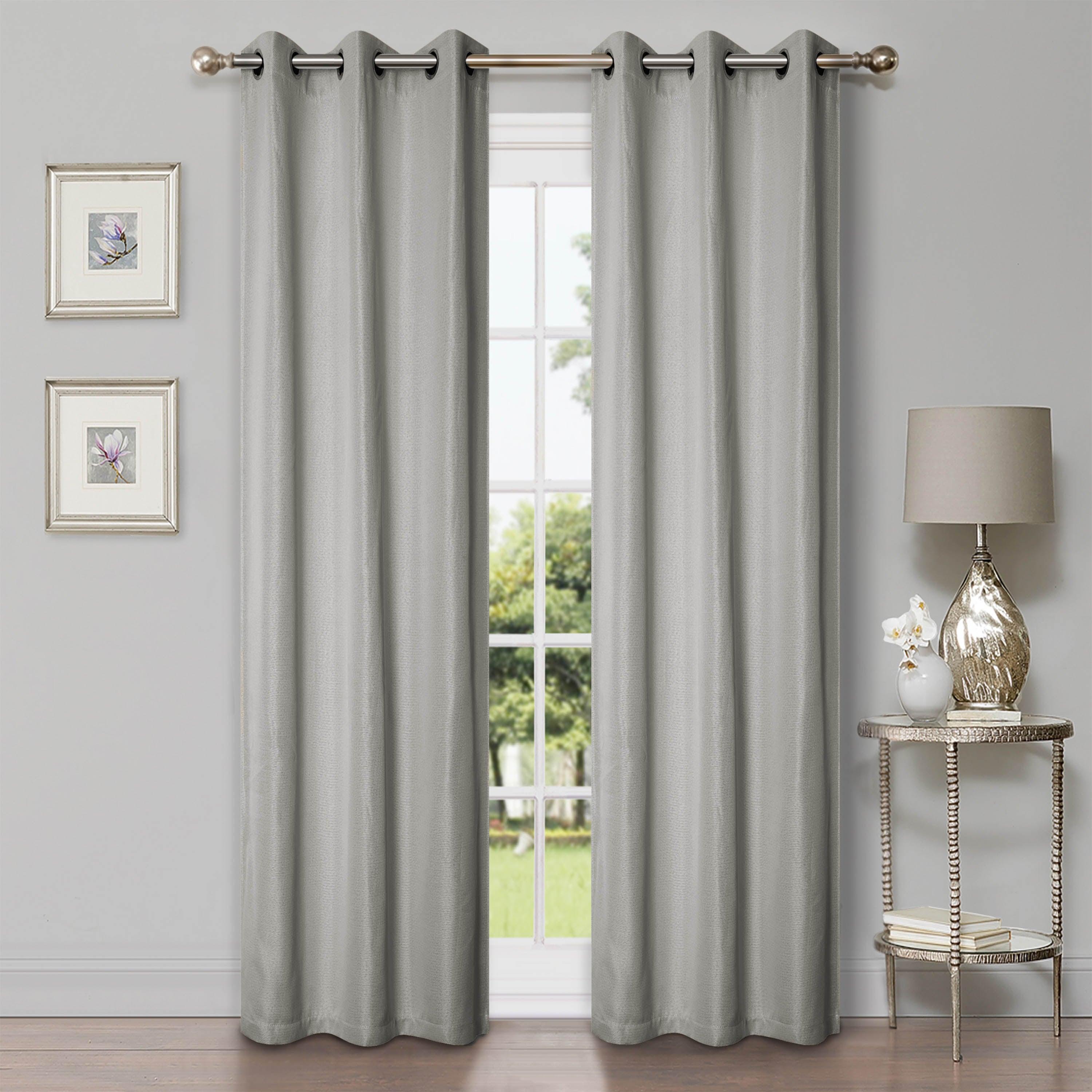 Linen Pattern Washable Room Darkening Blackout Curtain Set 42" - 8 Pieces - Blackout Curtains by Superior