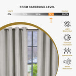 Linen Pattern Washable Room Darkening Blackout Curtain Set 42" - 8 Pieces - Blackout Curtains by Superior