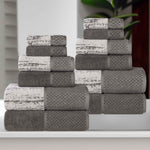 Lodie Cotton Jacquard Solid and Two-Toned 12 Piece Assorted Towel Set - Towel Set by Superior