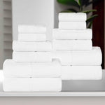 Lodie Cotton Jacquard Solid and Two-Toned 12 Piece Assorted Towel Set - Towel Set by Superior