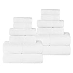 Lodie Cotton Jacquard Solid and Two-Toned 12 Piece Assorted Towel Set - Towel Set by Superior