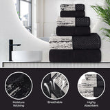 Lodie Cotton Jacquard Solid and Two-Toned 6 Piece Assorted Towel Set - Towel Set by Superior