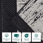 Lodie Cotton Jacquard Solid and Two-Toned 6 Piece Assorted Towel Set - Towel Set by Superior
