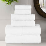 Lodie Cotton Jacquard Solid and Two-Toned 6 Piece Assorted Towel Set - Towel Set by Superior